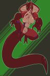 alien anthro arthrolisk breasts carapace claws corganda digital_media_(artwork) elizabeth_verduth female green_eyes hi_res long_tongue looking_at_viewer non-mammal_breasts nude nude_anthro nude_female red_body reptile scalie simple_background snake snake_hood solo stinger stinger_tail tail toe_claws tongue tongue_out