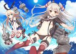  &gt;_&lt; amatsukaze_(kantai_collection) anchor_hair_ornament bad_id bad_pixiv_id bandages black_panties blonde_hair blue_eyes breasts brown_eyes closed_eyes elbow_gloves gloves hair_ornament hair_ribbon harimoji innertube kantai_collection long_hair looking_at_viewer machinery multiple_girls navel open_mouth panties rensouhou-chan rensouhou-kun ribbon shimakaze_(kantai_collection) side-tie_panties silver_hair small_breasts string_panties striped striped_legwear tears thighhighs torn_clothes torn_legwear torn_panties triangle_mouth turret two_side_up underboob underwear 