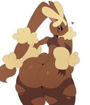  1girl ass ass_grab back eric_lowery furry huge_ass lopunny mega_lopunny mega_pokemon no_humans pokemon red_eyes simple_background solo 