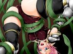  1girl 73gou_koudou bdsm bondage bound breasts elf lilipalace pink_hair pointy_ears seria_(lilipalace) tentacle thighhighs 
