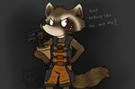  groot guardians_of_the_galaxy kittystarpaw male mammal raccoon rocket_raccoon spoiler spoiler_alert 