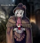 2026 animate_inanimate anthro biped bloodborne bonnet cloak clothing coat crossover dialogue digital_media_(artwork) doll dress duo english_text female fromsoftware fur hair headgear headwear hi_res human living_doll mammal micro mina_(mina_the_hollower) mina_the_hollower mouse murid murine notched_ear offpudding red_clothing red_coat red_topwear rodent scarf size_difference sony_corporation sony_interactive_entertainment text the_doll_(bloodborne) topwear white_body white_fur white_hair yacht_club_games