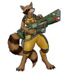  alpha_channel gun livinlovindude male mammal plain_background raccoon ranged_weapon rocket_raccoon solo transparent_background weapon 
