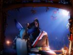 16:9 3d_(artwork) 4k absurd_res anthro bear blizzard_entertainment canid canine clothed clothing digital_media_(artwork) duo female fox fur hair hi_res male male/female mammal pandaren tail vulpera warcraft widescreen zatoart