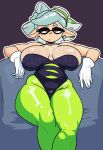 2026 5_fingers aquatic big_breasts breasts cephalopod clothed clothed_female clothed_humanoid clothing digital_drawing_(artwork) digital_media_(artwork) dumbwitchyy ear_piercing ear_ring eyebrows female female_humanoid fingers gloves green_clothing grey_eyebrows grey_pseudo_hair grey_tentacles handwear hi_res humanoid humanoid_pointy_ears inkling light_body light_skin marie_(splatoon) markings mole_(marking) mollusk mouth_closed nintendo piercing pointy_ears portrait pseudo_hair ring_piercing simple_background solo splatoon tentacle_hair tentacles thick_thighs three-quarter_portrait white_clothing white_gloves white_handwear white_sclera