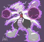 3_fingers angry anthro barcode clothing coat energy energy_ball fingers generation_1_pokemon glistening glistening_body hi_res lab_coat latex legendary_pokemon male mewtwo nintendo pokemon pokemon_(species) purple_aura roaring solo soul-silver-dragon story story_in_description team_rubber_rocket toony topwear