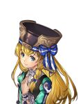  1boy another_eden another_eden_art_team blonde_hair blue_bow blue_eyes blush bow bowtie braid ciel_(another_eden) closed_mouth dress frilled_dress frills green_dress hair_between_eyes hat hat_bow long_hair long_sleeves lowres male_focus official_art puffy_long_sleeves puffy_sleeves side_braid simple_background smile solo striped_bow tachi-e third-party_source transparent_background trap upper_body white_bow white_bowtie 