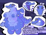 alligator alligatorid american_alligator anthro areola black_eyes blue_areola blue_body blue_nipples blue_scales bracelet crocodilian english_text eyelashes eyes_closed female front_view genitals heart_symbol hi_res jewelry mschaox6 navel nipples nude pupils reptile scales scalie slit_pupils smile solo star_accessory text thick_thighs vulva wide_hips yellow_sclera
