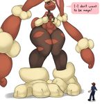  black_sclera chubby english_text female human lagomorph laukka lopunny macro male mammal mega_evolution mega_lopunny navel nintendo pok&eacute;mon rabbit red_eyes tears text thick_thighs video_games wide_hips 