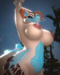 anthro beach belly big_breasts big_butt big_nipples blender_(artwork) blender_cycles_(artwork) blue_body blue_eyes blue_scales breasts brown_body brown_scales butt deathclaw digital_media_(artwork) fallout female genitals hi_res inverted_nipples lizard looking_at_viewer microsoft nipple_slip nipples nude nude_anthro nude_female outdoor_background outdoor_nudity outside outside_sex public public_exposure public_nudity public_sex reptile revealing_breasts scales scalie sex smile smiling_at_viewer smirk smirking_at_viewer solo stretching stretching_arms tail tan_body thick_thighs tyrokirex viktoria wide_hips