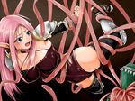  1girl 73gou_koudou bdsm bondage bound breasts elf lilipalace pink_hair pointy_ears seria_(lilipalace) tentacle thighhighs 