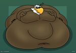 2025 3_toes 4_fingers accipitrid accipitriform anthro avian avian_feet bald_eagle balloonedbird beak belly big_belly bird black_talons blue_eyes brown_body copyright_symbol deep_navel eagle feet fingers green_background heart_symbol hi_res huge_belly hyper hyper_belly immobile looking_at_viewer male moobs morbidly_obese morbidly_obese_anthro morbidly_obese_male multicolored_body navel obese obese_anthro obese_male orange_beak overweight overweight_anthro overweight_male sea_eagle shaded simple_background sitting solo symbol toes
