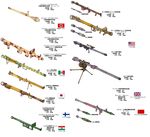  american_flag chart finnish_flag highres hungarian_flag italian_flag japanese_flag nazi_flag no_humans original panzerfaust rocket_launcher rpg rpg-1 simple_background soviet_flag stalingrad_cowboy type_4_70mm_at_rocket_launcher union_jack weapon weapon_request white_background 