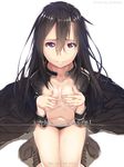  black_eyes black_hair breast_hold breasts hews_hack kirito kirito_(sao-ggo) long_hair otoko_no_ko panties sword_art_online underwear 