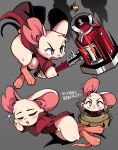 2026 angry anthro barefoot bottomless bottomless_female buckteeth chaora clothed clothing feet female fur grey_background hammer happy hi_res holding_hammer holding_object holding_tool japanese_text lao_cia mammal mina_(mina_the_hollower) mina_the_hollower mouse murid murine open_mouth rodent serious simple_background sleeping solo tail teeth text tools translation_request weapon white_body white_fur yacht_club_games