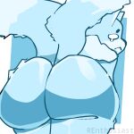1:1 2_tails anthro big_butt butt butt_focus ghostfox_gootraxian gootraxian kaiju_paradise male multi_tail renthusiast solo tail