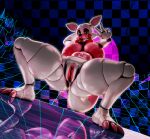 2026 3_toes 3d_(artwork) absurd_res animatronic anthro areola bent_back big_areola big_breasts big_nipples bow_tie breasts breasts_apart canid canine checkered checkered_background clitoris crouching digital_media_(artwork) dutch_angle eyebrows feet female five_nights_at_freddy's five_nights_at_freddy's_2 fox full-length_portrait genitals gesture glistening glistening_body hand_behind_head hand_gesture hi_res huge_areola huge_breasts lips looking_at_viewer machine mammal mangle_(fnaf) mountain nipples pattern_background pink_areola pink_body pink_eyebrows pink_nipples pink_toes pink_vulva portrait puffy_nipples purple_eyelids red_bow_tie red_lips reflective_floor robot robot_anthro scottgames sharp_teeth simple_background solo spread_legs spreading sun synthwave tail teeth toes v_sign vulva watermark white_body yellow_eyes zelyonka