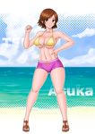  1girl angel_ravishment beach bikini_top breasts character_name cleavage copyright_name kazama_asuka large_breasts namco ocean smile tekken underboob 