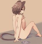  animal_ears ass back bad_id bad_twitter_id grey_hair looking_at_viewer looking_back mouse_ears mouse_tail nazrin nude panties panties_removed profile red_eyes short_hair sitting smile solo tail touhou underwear yunuki_uta 