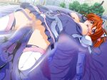  1girl 2000s_(style) bdsm blush breasts censored day elixir_lime game_asset long_hair magical_girl mahou_senshi_(series) mahou_senshi_elixir_knights medium_breasts mosaic_censoring nipples no_panties non-web_source official_art open_mouth orange_hair outdoors public_indecency purple_eyes red_hair saitou_natsuki self-datamine slime_(creature) slime_(substance) solo tachibana_arisu_(mahou_senshi) tears tentacles thighhighs torn_clothes vaginal variant_set visual_novel_cg 