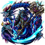  1boy armor artist_request beard black_sclera black_skin blue_armor blue_gem blue_hair blue_theme chinstrap_beard colored_sclera colored_skin commentary crotch_plate cuirass dragon english_commentary facial_hair faulds game_asset gem gold_tiara gold_trim grand_summoners herck_(grand_summoners) holding holding_polearm holding_weapon huge_weapon long_hair merfolk merman monster_boy no_mouth official_art pauldrons polearm sharp_teeth shoulder_armor simple_background spiked_pauldrons spikes teeth third-party_source transparent_background vambraces weapon white_eyes winged_hat 