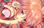  bad_id bad_pixiv_id blue_eyes eskosugi face flower hair_flower hair_ornament inazuma_eleven_(series) inazuma_eleven_go kirino_ranmaru long_hair lowres male_focus pink_hair solo twintails unmoving_pattern 