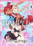  1girl animal_ears armpits blonde_hair cho_kaguya-hime! closed_mouth clothing_cutout detached_sleeves double_v drill_hair fang fushi_(cho_kaguya-hime!) hechima_(issindotai) highres kaguya_(cho_kaguya-hime!) kaguya_(movie_rerelease)_(cho_kaguya-hime!) kaguya_(tsukuyomi)_(cho_kaguya-hime!) long_hair nail_polish official_art open_mouth ponytail rabbit_ears rabbit_girl shoulder_cutout solo_focus toenail_polish toenails twin_drills v 