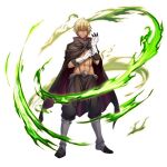  1boy :d ;d artist_request blonde_hair boots brown_cloak brown_gloves brown_pants cloak elbow_gloves fire full_body game_asset gloves grand_summoners green_fire grin hair_between_eyes hands_up knee_boots looking_at_viewer male_focus messy_hair multicolored_gloves official_art one_eye_closed open_mouth pants red_cloak short_hair simple_background smile solo standing straight-on tensei_shitara_slime_datta_ken toned toned_male transparent_background two-sided_cloak two-sided_fabric two-tone_gloves v-shaped_eyebrows veldora_(tensura) white_boots white_gloves 