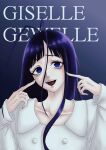  1boy absurdres antenna_hair bleach bleach:_sennen_kessen-hen blue_eyes buttons coat collarbone commentary_request eyelashes fingers_to_cheeks giselle_gewelle highres i_(pixiv41765817) long_hair male_focus open_mouth smile solo trap upper_body white_coat 