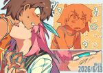  !? 1boy 1girl ? ?? alternate_eye_color assertive_female aubrey_(faraway)_(omori) aubrey_(omori) blue_eyes blue_hairband blue_nails bright_pupils brown_eyes brown_hair chinese_commentary commentary_request dark-skinned_male dark_skin hair_behind_ear hairband highres holding_hands huasuan69416 interlocked_fingers kel_(faraway)_(omori) kel_(omori) long_hair lower_teeth_only omori open_mouth short_hair teeth tongue tongue_out white_pupils 