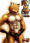  abs anthro blush bulge canine clothing fox male mammal maririn muscles pecs solo standing tongue tongue_out underwear 