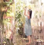  barefoot closed_eyes dress mablex original plant sundress water waterfall wet wet_clothes 