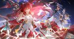  3girls 4boys absurdres amukeer astral_express_(honkai:_star_rail) asymmetrical_gloves black_coat black_hair brown_hair caelus_(honkai:_star_rail) cape chinese_commentary coat commentary_request dan_heng_(honkai:_star_rail) dress elbow_gloves epaulettes gloves grey_hair hair_between_eyes hair_ornament halo halo_behind_head highres himeko_(honkai:_star_rail) himeko_(nova)_(honkai:_star_rail) holding holding_polearm holding_weapon honkai:_star_rail honkai_(series) hood hooded_coat long_hair march_7th_(honkai:_star_rail) medium_hair mismatched_gloves multiple_boys multiple_girls open_clothes open_coat pink_hair polearm pom-pom_(honkai:_star_rail) red_cape red_gloves red_hair short_hair smile spiked_halo star_(symbol) star_hair_ornament stelle_(honkai:_star_rail) sunday_(honkai:_star_rail) trailblazer_(honkai:_star_rail) two-sided_coat two-sided_fabric uneven_gloves watermark weapon weibo_watermark welt_yang white_coat white_dress white_gloves yellow_coat yellow_eyes 