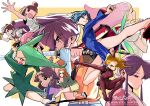  1boy 6+girls absurdres armor artist_name bare_legs between_fingers black_eyes blue_dress blue_eyes blue_hair blue_shirt bodysuit border bow breasts brother_and_sister brown_eyes brown_hair brown_shorts card card_between_fingers closed_eyes closed_mouth commentary_request crayon_shin-chan crayon_shin-chan:_action_kamen_vs_haigure_maou crayon_shin-chan:_adventure_in_henderland crayon_shin-chan:_ankoku_tamatama_daitsuiseki crayon_shin-chan:_buriburi_oukoku_no_hihou crayon_shin-chan:_dengeki!_buta_no_hizume_daisakusen crayon_shin-chan:_unkokusai_no_yabou crossdressing crossdressing_(ftm) crossdressing_(mtf) crying double_bun dress dynamic_pose earrings facial_mark fighting_stance flying_kick frying_pan gloved_sleeves gloves green_dress green_hat green_jacket green_neckerchief gun hair_bow hair_bun half-closed_eyes hand_up handgun hands_up hat higashimatsuyama_yone highres holding holding_card holding_frying_pan holding_gun holding_sword holding_weapon interlocked_fingers jacket japanese_armor japanese_clothes jester_cap jewelry kasuga_fubukimaru kasuga_yukino katana kicking kimono kote large_breasts legs_apart light_smile long_hair long_sidelocks looking_back looking_down low_ponytail lulu_lu_lulu midair motoyui multiple_girls neckerchief nonoue_daijirou oiroke_(crayon_shin-chan) open_mouth orange_eyes orange_hair orange_shirt outstretched_arm own_hands_clasped own_hands_together parted_lips pelvic_curtain pink_hair pink_kimono pink_skirt ponytail princess_memory_mimori purple_hair red_bodysuit red_neckerchief reverse_trap ring_snow_storm sailor_collar sakura_mimiko sakura_ririko school_uniform shirt shoes short_dress short_hair short_sleeves shorts siblings side_slit sidelocks single_glove sisters skirt sleeveless sleeveless_shirt smirk standing star_(symbol) star_facial_mark sweat sword tank_top toppema_(crayon_shin-chan) trap trigger_discipline v-shaped_eyebrows watermark weapon white_border white_dress white_gloves white_sailor_collar white_shirt white_shoes yellow_tank_top 
