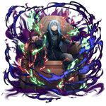  1other artist_request aura black_coat black_vest blue_hair boots brown_boots coat dark_aura full_body fur-trimmed_collar fur_trim game_asset grand_summoners grey_pants grey_shirt hand_on_own_hip knee_boots knee_up long_hair long_sleeves looking_at_viewer official_art open_clothes open_coat pants parted_lips rimuru_tempest scabbard sheath sheathed shirt short_sleeves simple_background sitting smile solo split_mouth straight_hair tensei_shitara_slime_datta_ken transparent_background v-shaped_eyebrows vest yellow_eyes yellow_trim 