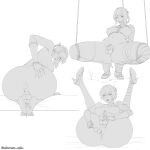  1girl anal anal_beads anal_object_insertion bandaged_arm bandaged_neck bandages bdsm bondage bound breasts chastity_cage flower futa_without_pussy futanari futanari_masturbation gagged hair_flower hair_ornament highres kaine_(nier) large_breasts masturbation multiple_views nier nier_(series) object_insertion official_alternate_costume official_alternate_hairstyle penis perineum sex_toy sex_toy_pull testicles whoareuu 