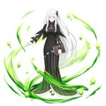 1girl black_capelet black_dress black_eyes book breasts butterfly_hair_ornament capelet closed_mouth colored_eyelashes dress echidna_(re:zero) floating_hair full_body game_asset grand_summoners hair_between_eyes hair_ornament holding holding_book long_dress long_hair long_sleeves looking_at_viewer medium_breasts official_art re:zero_kara_hajimeru_isekai_seikatsu simple_background smile solo standing striped_clothes striped_dress vertical-striped_clothes vertical-striped_dress very_long_hair white_background white_hair 