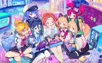 6+girls :d :o absurdly_detailed_composition absurdres ahoge animal_ear_headphones animal_ears aris_(blue_archive) arm_on_another's_shoulder aviator_goggles bare_legs barefoot behind_another black_choker black_gloves black_hair black_hairband black_shorts black_skirt black_socks black_thighhighs blonde_hair blue_archive blue_bow blue_eyes blue_hair blue_halo blue_jacket blue_necktie bow bright_pupils buro_(muse_dash) buro_(pilot)_(muse_dash) cat_ear_headphones cat_ears cat_tail choker closed_mouth collared_shirt combo_counter company_name computer computer_keyboard computer_mouse computer_tower controller copyright_name copyright_notice creature cropped_shirt crossover crt cushion dot_nose double-parted_bangs fake_animal_ears fake_tail fang fingerless_gloves flying_sweatdrops forehead frilled_sleeves frills full_body game_cartridge game_console game_controller game_development_department_(blue_archive) gloves goggles goggles_on_head green_eyes green_halo hair_between_eyes hair_bow hairband halo hand_on_another's_head handheld_game_console hands_up hat headphones high_ponytail highres holding holding_controller holding_creature holding_game_controller holding_handheld_game_console holding_tablet_pc hood hooded_jacket indian_style indoors jacket kivotos legs_together loaded_interior long_hair long_hair_between_eyes long_sidelocks long_sleeves looking_ahead looking_at_another looking_at_object looking_at_screen loosely_tucked_bangs low-tied_sidelocks marija_(muse_dash) marija_(violinist)_(muse_dash) medium_hair menthako middle_part midori_(blue_archive) midriff_peek millennium_science_school_logo miniskirt momoi_(blue_archive) monitor multicolored_hair multiple_girls muse_dash necktie nervous no_shoes nose_shade official_art ola_(muse_dash) on_cushion on_floor one_side_up open_clothes open_jacket open_mouth orange_skirt pantyhose parted_hair pink_gloves pink_hair pink_halo pink_shirt pink_streaks plant pleated_skirt ponytail purple_eyes raised_inner_eyebrows red_bow red_eyes red_hair rhythm_game rin_(bassist)_(muse_dash) rin_(muse_dash) ring_of_light_(blue_archive) rubik's_cube second-party_source seiza shelf shirt short_hair short_ponytail short_shorts short_twintails shorts sidelocks simple_bird sitting skirt small_sweatdrop smile socks soles sparkle streaked_hair swept_bangs tablet_pc tail television thighhighs toenails twintails two-sided_fabric two-sided_jacket two-tone_hair v-shaped_eyebrows very_long_hair virtual_pet_(toy) white_hat white_jacket white_nails white_pantyhose white_pupils white_shirt yellow_halo yellow_shirt yuzu_(blue_archive) 