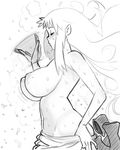  bodysuit breasts closed_eyes drawfag fanning_face greyscale hot ken_marinaris large_breasts long_hair monochrome nipples non-web_source perky_breasts pilot_suit pointy_ears sidelocks solo sweat topless undressing zone_of_the_enders zone_of_the_enders_2 
