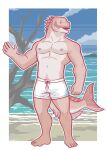 2026 5_fingers 5_toes acanthuriform anthro aquatic areola artist_name australasian_snapper barefoot beach biceps biped blue_clothing blue_sky blue_swimming_trunks blue_swimwear clothed clothed_anthro clothed_male clothing cloud countershading dated day feet fin fingers fish front_view full-length_portrait gesture gills head_fin head_turned hi_res humanoid_feet humanoid_hands looking_aside male male_anthro multicolored_body multicolored_scales muscular muscular_anthro muscular_male navel nipples non-mammal_navel non-mammal_nipples open_mouth outline outside pecs pink_areola pink_body pink_fin pink_nipples pink_scales pink_tail plantigrade portrait pupils red_eyes sand scales sea sharp_teeth sky snarkysardine snout solo sparid standing swimming_trunks swimwear tail tail_fin tan_body tan_fin tan_scales tan_tail teeth text toes topless topless_anthro topless_male two_tone_body two_tone_scales two_tone_swimming_trunks two_tone_tail water waving waving_at_viewer white_clothing white_outline white_pupils white_swimming_trunks white_swimwear wood