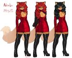 2026 absurd_res adeline_lace anthro armwear big_breasts black_clothing black_hair black_latex black_legwear black_thigh_boots black_thigh_highs blush boots breasts brown_body brown_fur canid canine cleavage clothed clothed_anthro clothed_female clothing dress elbow_gloves english_text female fluffy fluffy_tail footwear fox fur gloves hair handwear hi_res high_heeled_boots high_heels jamoart latex latex_boots latex_clothing latex_footwear latex_legwear latex_thigh_boots latex_thigh_highs legwear mammal red_armwear red_clothing red_dress red_elbow_gloves red_gloves red_hair red_handwear shoes solo tail text thigh_boots thigh_highs
