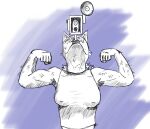 absurd_res anthro breasts camera clothing digital_media_(artwork) fallout female flexing hi_res microsoft muscular muscular_female night_stalker_(fallout) nipple_outline pointy_ears shirt simple_background sircamquat topwear