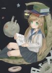  3girls absurdres animal architecture blonde_hair blouse book check_translation chito_(shoujo_shuumatsu_ryokou) commentary_request dvirfederacia fish greco-roman_architecture green_eyes helmet highres holding holding_book kettenkrad lantern long_hair looking_at_viewer multiple_girls pile_of_books pleated_skirt ruins school_uniform serafuku shimeji_simulation shirt shoujo_shuumatsu_ryokou sitting sketch skirt smile socks solo_focus space star_(sky) starfish translation_request tsukishima_shijima white_shirt yamashita_majime yomikawa_(shimeji_simulation) yuuri_(shoujo_shuumatsu_ryokou) 