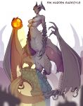 4_breasts absurd_res areola breasts eyeless female fingers gargoyle genitals hi_res horn lluisabadias membrane_(anatomy) membranous_wings multi_breast nipples nude simple_background solo tail vulva wings