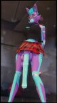 2026 3d_(artwork) absurd_res animal_genitalia animal_penis animatronic anthro anya_(vladoknoaz) balls big_balls big_breasts big_penis black_border black_clothing black_eyelids black_sclera black_shirt black_topwear blue_eyes blurred_background bodily_fluids border bottomwear breasts canid canine checkered checkered_bottomwear checkered_clothing checkered_skirt clothing collar digital_media_(artwork) dripping drooling dutch_angle ear_piercing ear_ring equine_genitalia equine_penis eyewear facial_piercing fan_character five_nights_at_freddy's flaccid fox fur genital_fluids genitals glasses glistening glistening_balls glistening_genitalia glistening_penis glistening_sheath gynomorph hair hands_behind_back hi_res huge_penis inside intersex long_penis looking_at_viewer low-angle_view machine mammal medial_ring midriff mismatched_genitalia mismatched_penis mohawk nose_piercing nose_ring pattern_bottomwear pattern_clothing pattern_skirt penis piercing pleated_skirt precum precum_drip precum_on_leg precum_on_penis precum_string purple_balls purple_body purple_fur purple_sheath red_bottomwear red_clothing red_skirt ring_piercing robot robot_anthro saliva saliva_on_face scottgames sheath shirt short_hair skirt solo spiked_collar spikes standing teal_body teal_hair teal_penis topwear vein veiny_penis vladoknoaz watermark wearing_glasses wet wet_penis