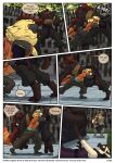 ailurid anthro arena armor axe black_body black_fur blonde_hair breasts clothed clothing comic domestic_cat felid feline felis female feretta fur green_eyes hadalen_magic hair hi_res male mammal morgan_laranda muscular muscular_female orange_body orange_fur pantherine pushing red_hair red_panda small_breasts tale_of_tails tan_body tan_fur tiger topless white_body white_fur yellow_eyes