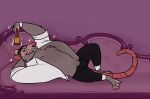 2026 4_toes absurd_res anthro biped bottomwear bulge clothing disney feet fur furniture grey_body grey_fur hi_res humanoid_hands lying male mammal murid murine neverforeverland pants professor_padraic_ratigan rat rodent sofa solo tail the_great_mouse_detective toes