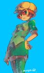  cap green_eyes hand_on_hips langley_(pokemon) pokemon pokemon_(anime) red_hair skirt skyloop19 