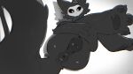 3_toes absurd_res anthro anus arm_tuft backsack balls big_butt black_latex black_sclera butt canid canine canis changed_(video_game) cheek_tuft elbow_tuft facial_tuft feet fluffy fluffy_tail genitals glowing glowing_eyes goo_creature hi_res holding_both_legs holding_legs_up latex latex_creature male mammal mask meatshaq pawpads paws perineum presenting presenting_anus puro_(changed) solo tail toes tuft white_eyes wolf