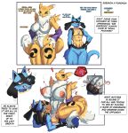 2_panels 3_fingers abs absurd_res after_fight anthro arm_tuft athletic ball_slap balls bandai_namco belly_tuft bent_legs biceps big_breasts big_butt big_penis biped bite_mark black_balls black_body black_fur black_nose black_sclera blue_body blue_eyes blue_fur blush blush_lines bodily_fluids bouncing bouncing_breasts breast_milking breasts bridal bulge butt cheek_tuft claws clothed clothed/nude clothing colored comic countershade_torso countershading cowgirl_position crossover cum cum_in_vagina cum_inside cum_on_self cum_on_vulva curvy_figure dialogue digimon digimon_(species) duo ejaculation english_text erect_nipples erection eyebrows eyelashes facial_markings facial_tuft fangs female female_on_top fight fingers flirting flirting_look from_front_position fur fur_markings generation_4_pokemon genital_fluids genitals groan hand_on_hip head_markings heart_symbol hi_res huge_breasts impregnation kneeling kneeling_sex knotting lactating larger_female leg_markings long_ears long_tail looking_aside looking_at_another looking_down looking_down_at_partner looking_up looking_up_at_partner lucario lying makeup male male/female male_on_bottom markings mask_(marking) milk motion_lines multiple_scenes muscular muscular_female muscular_male navel neck_tuft nintendo nipples nude ome_ga13 on_back on_bottom on_top onomatopoeia orgasm ovum penetration penile penile_penetration penis penis_in_vagina pink_tongue pokemon pokemon_(species) post_fight purple_clothing red_eyes renamon romantic romantic_ambiance romantic_sex saliva seductive sex shaded shaking short_ears shoulder_tuft simple_background size_difference slap small_penis small_penis_penetrator smaller_male sound_effects speech_bubble sperm_cell spikes spikes_(anatomy) spread_legs spreading standing sweat sweatdrop tail talking_to_another tan_body tan_fur teeth text thick_thighs thigh_markings tomoe_(symbol) tongue tongue_out tremble_lines tremble_spikes trembling trembling_for_pleasure triceps tuft vaginal vaginal_fluids vaginal_penetration vaginal_squirting vein veiny_balls veiny_muscles veiny_penis vulva white_background white_body white_countershading wide_hips yellow_body yellow_fur